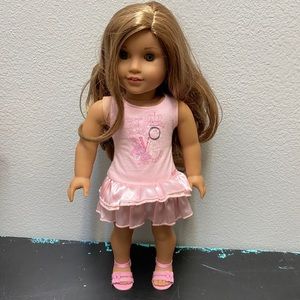 American Girl Doll Pretty Pink Dress and Shoes